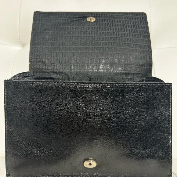 Authentic Rare FENDI Black Leather Woven Clutch Bag - Picture 15 of 17